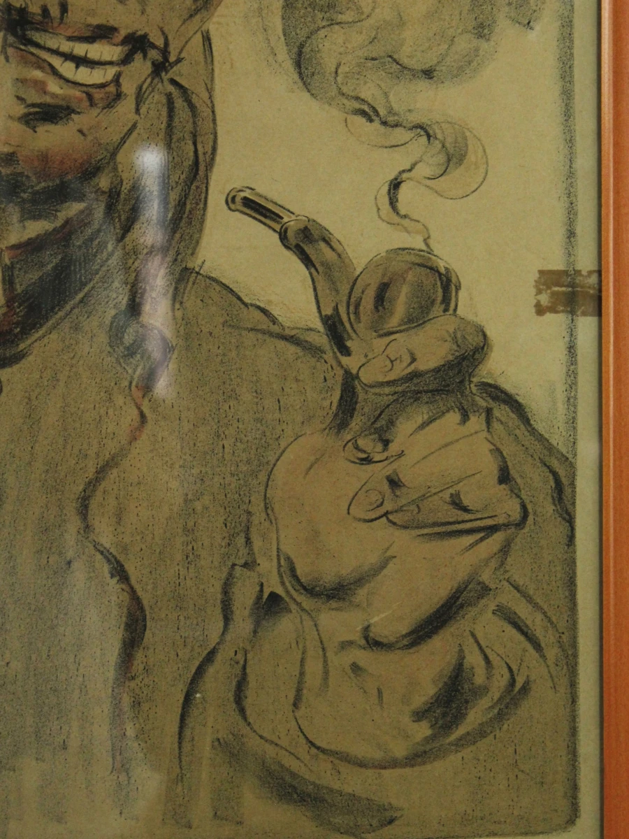 Alfred Ost (1884–1945) – litho 'Rokende Belgische soldaat' – drukkerij Kotting Amsterdam (1916 - foto 3