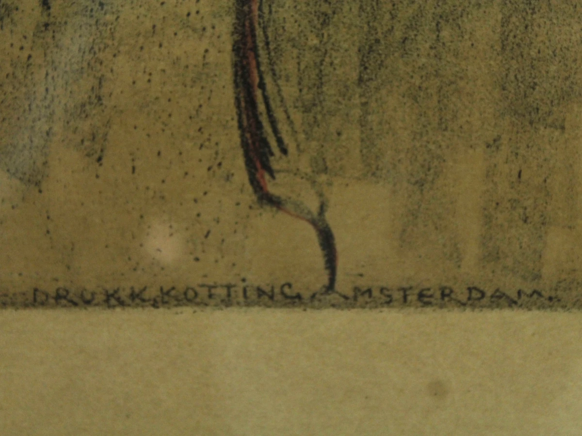 Alfred Ost (1884–1945) – litho 'Rokende Belgische soldaat' – drukkerij Kotting Amsterdam (1916 - foto 6