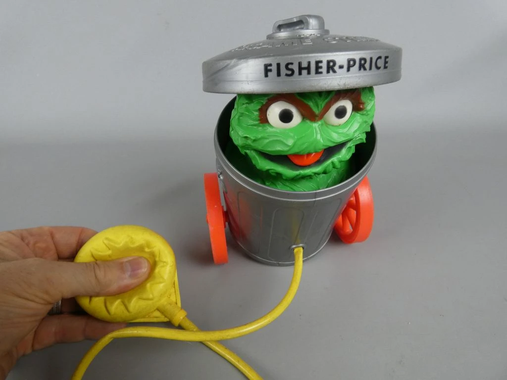 Vintage Fisher-Price Oscar the Grouch speelgoed - foto 3
