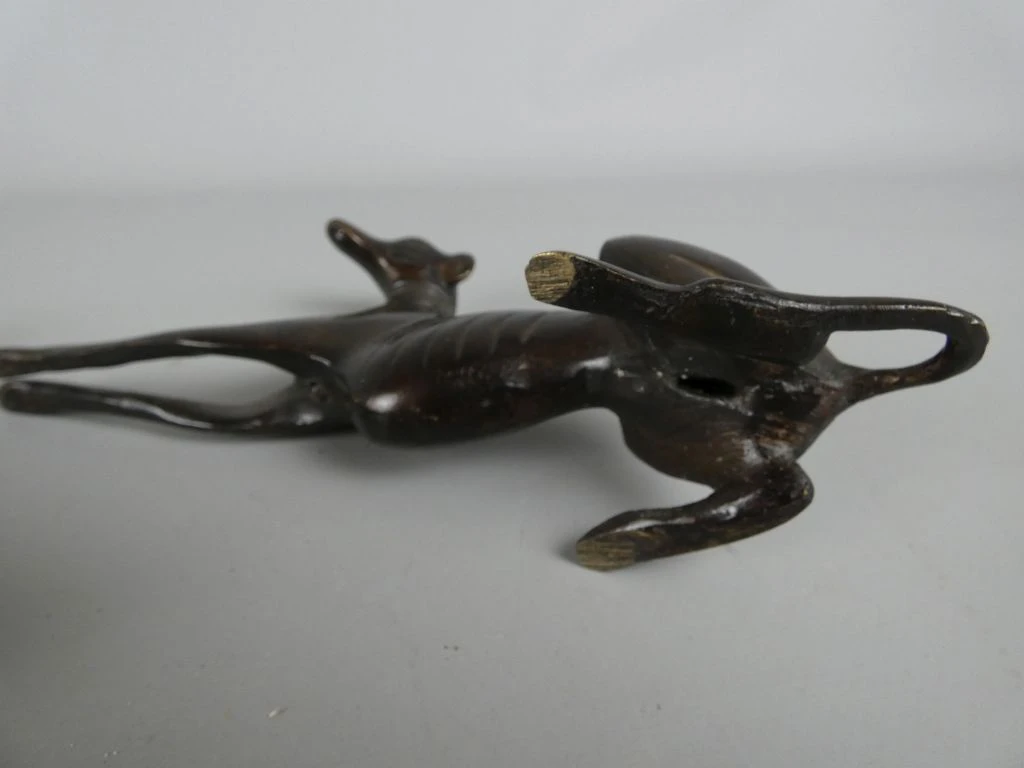 Set van 2 bronzen hondensculpturen - foto 4