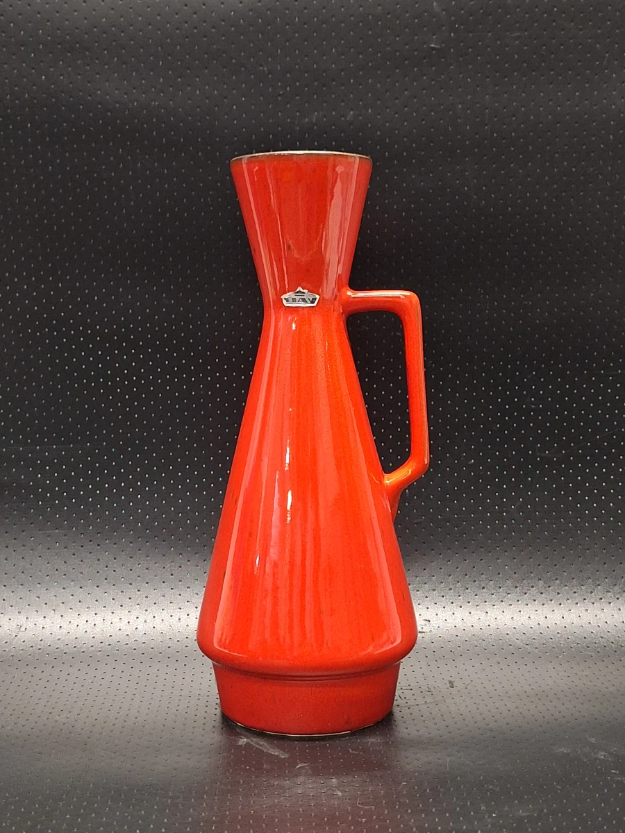 Vintage Bay Keramiek Schenkkan / Vaas - Feloranje "Fat Lava" Tijdperk - West-Germany - foto 3