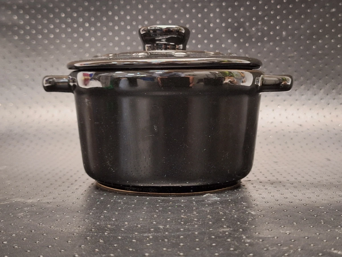 Set van 4 Smeg Mini Cocottes / Stoofpotjes met Deksel - Zwart Keramiek (2x Set van 2 in Originele Doos) - foto 10