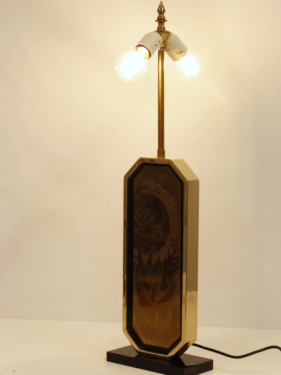 Georges Mathias voor Designo Maho jaren 1970 - 23k vergulde lampvoet - foto 11