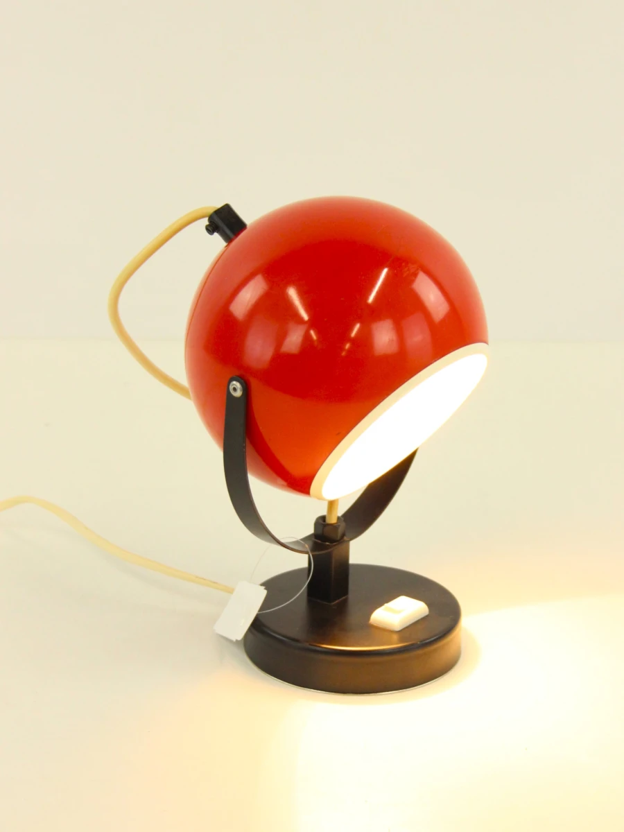 Massive vintage Eyeball lamp in rood-oranje kleur - foto 5
