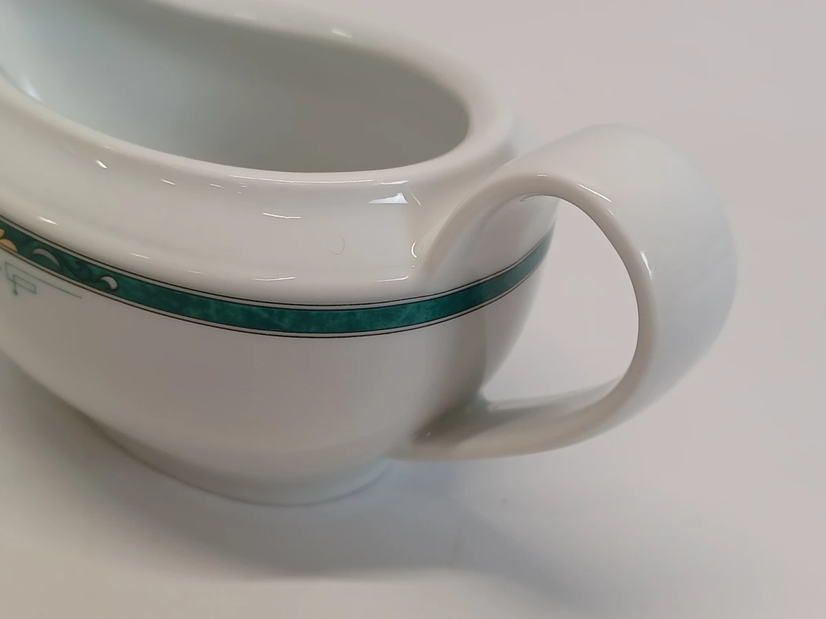 67-delig Porcelaine de Sologne servies met groene gemarmerde rand - Frankrijk - foto 33