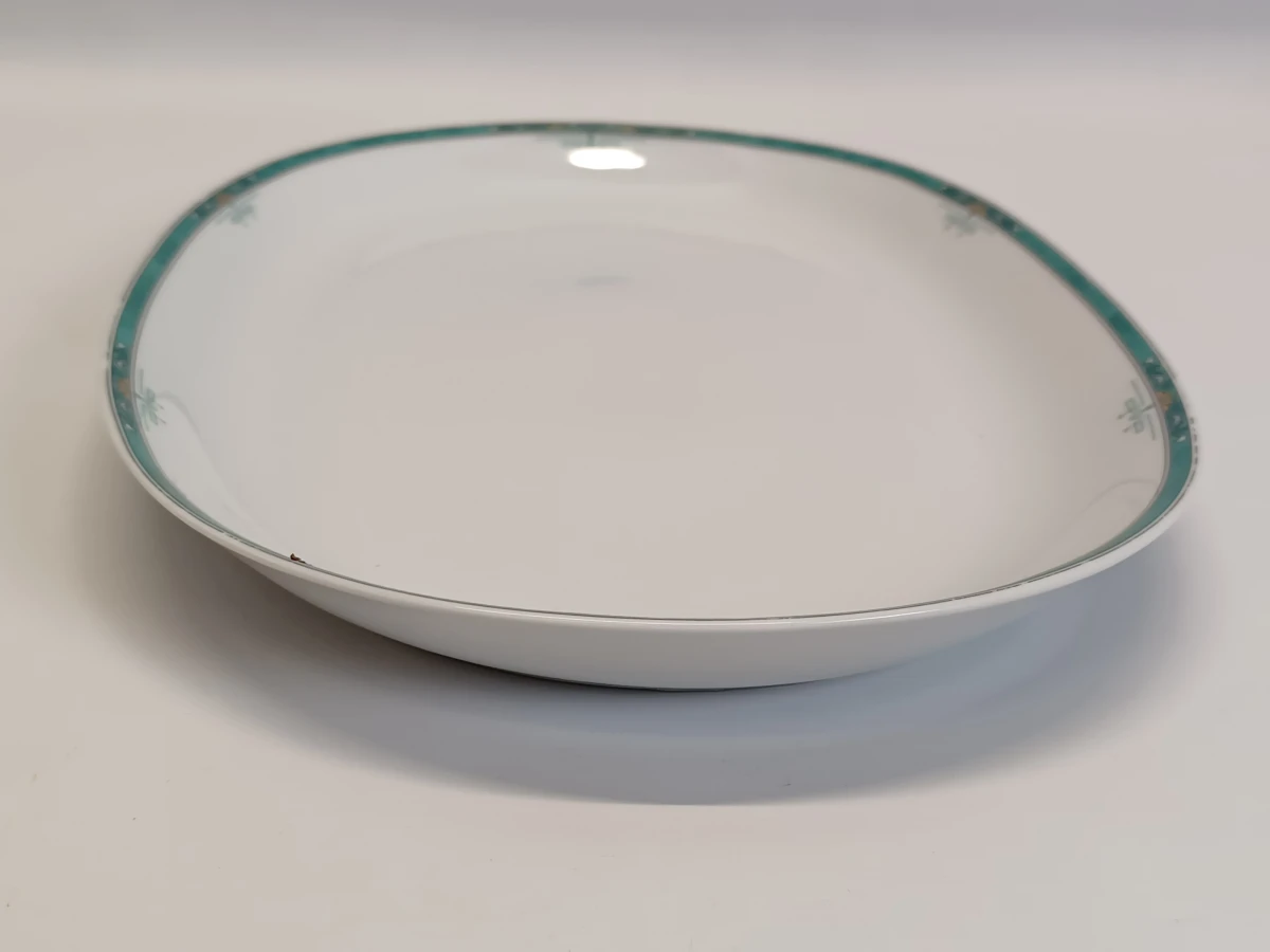 67-delig Porcelaine de Sologne servies met groene gemarmerde rand - Frankrijk - foto 16