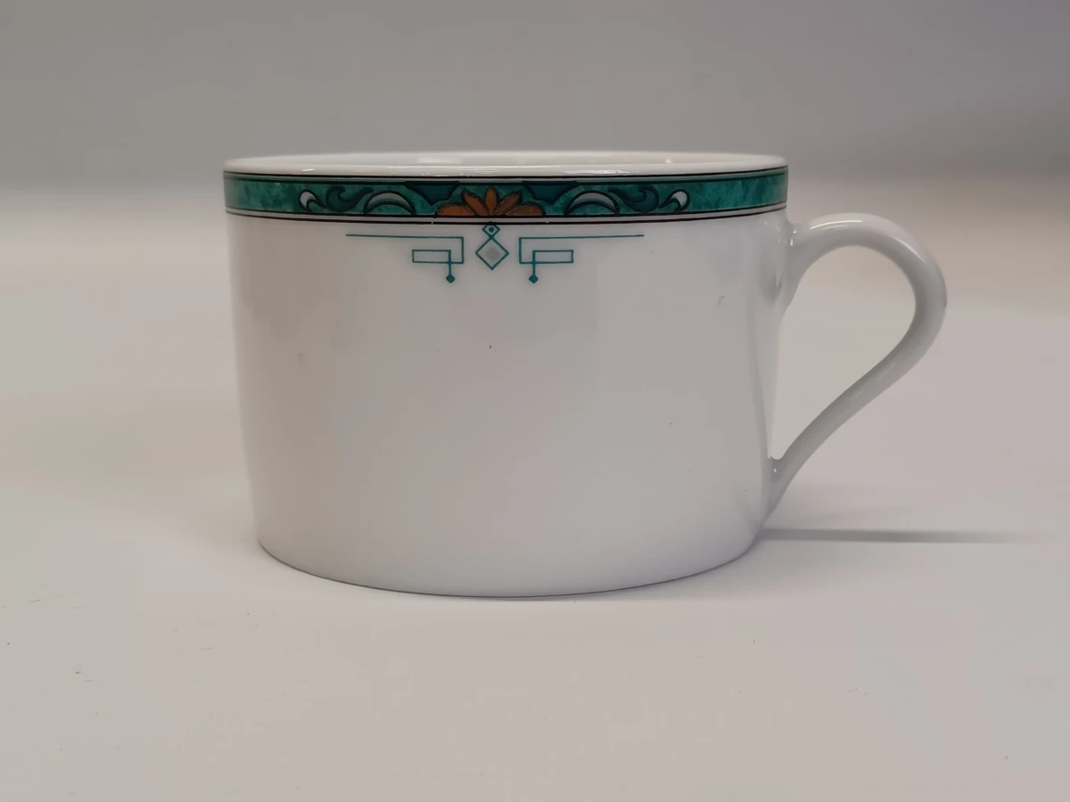 67-delig Porcelaine de Sologne servies met groene gemarmerde rand - Frankrijk - foto 4