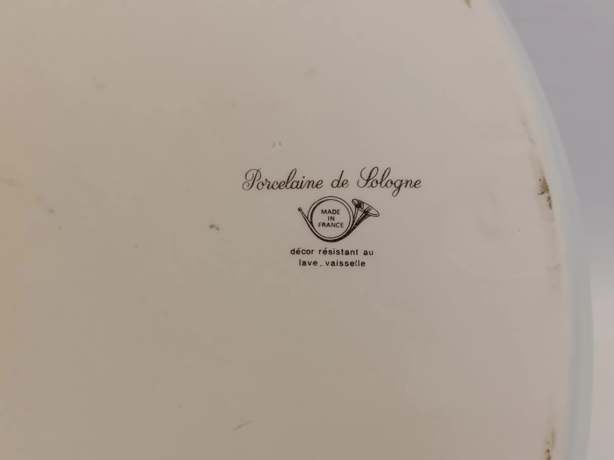67-delig Porcelaine de Sologne servies met groene gemarmerde rand - Frankrijk - foto 13