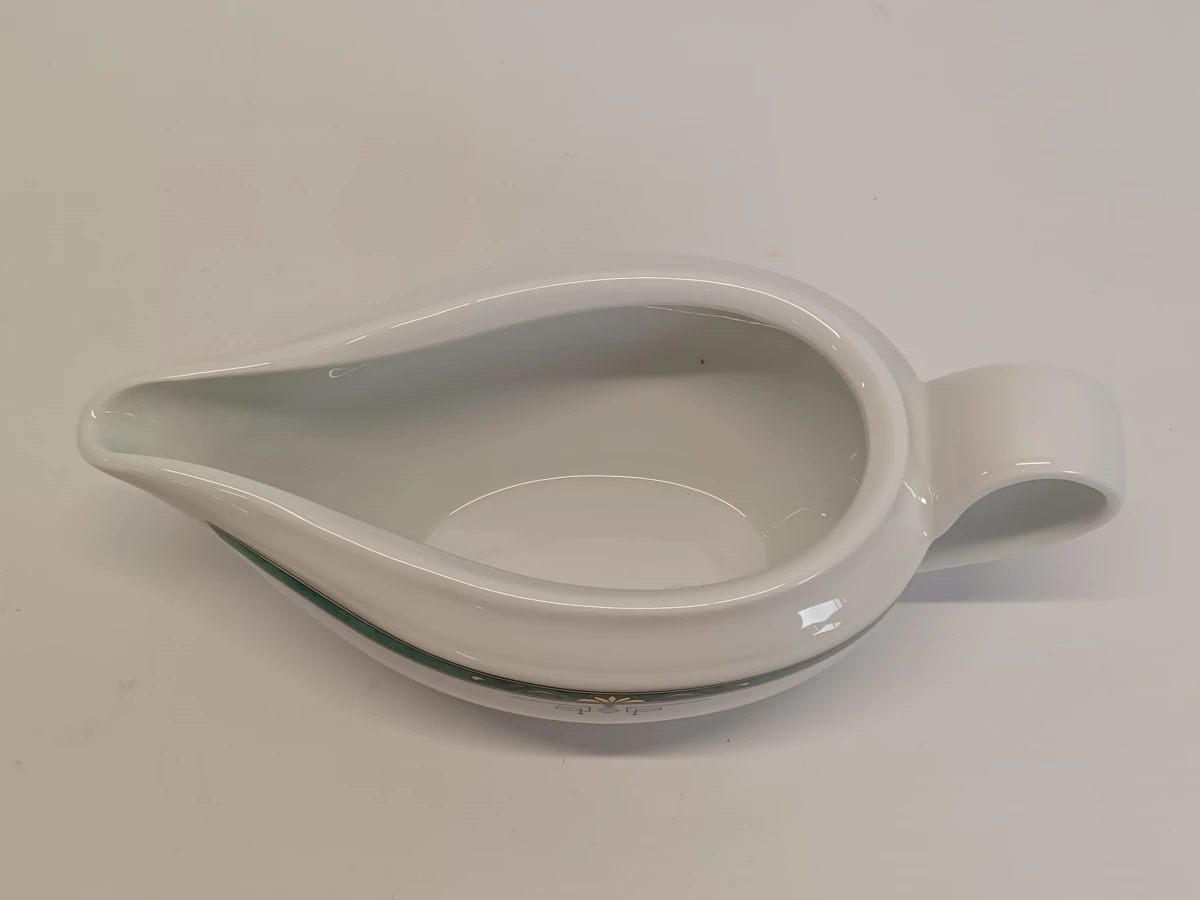 67-delig Porcelaine de Sologne servies met groene gemarmerde rand - Frankrijk - foto 31