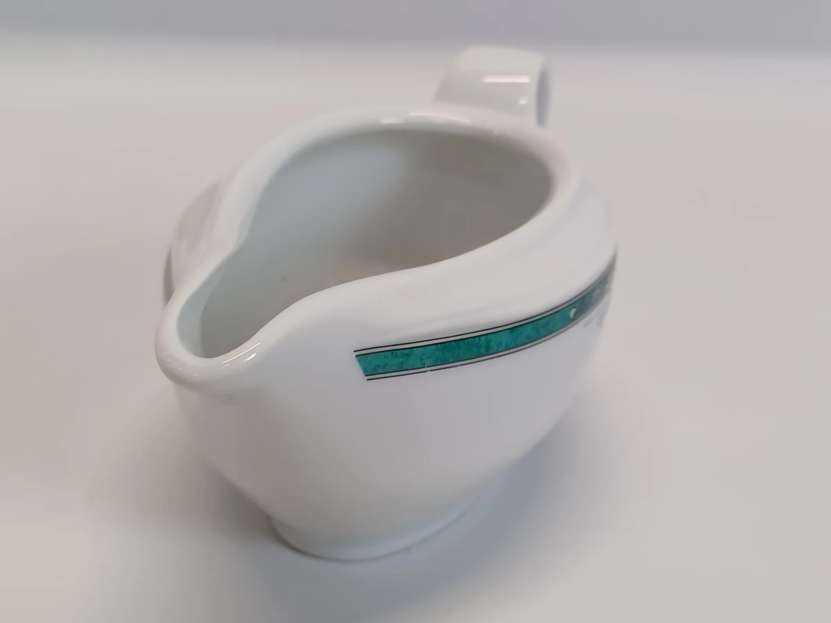 67-delig Porcelaine de Sologne servies met groene gemarmerde rand - Frankrijk - foto 34
