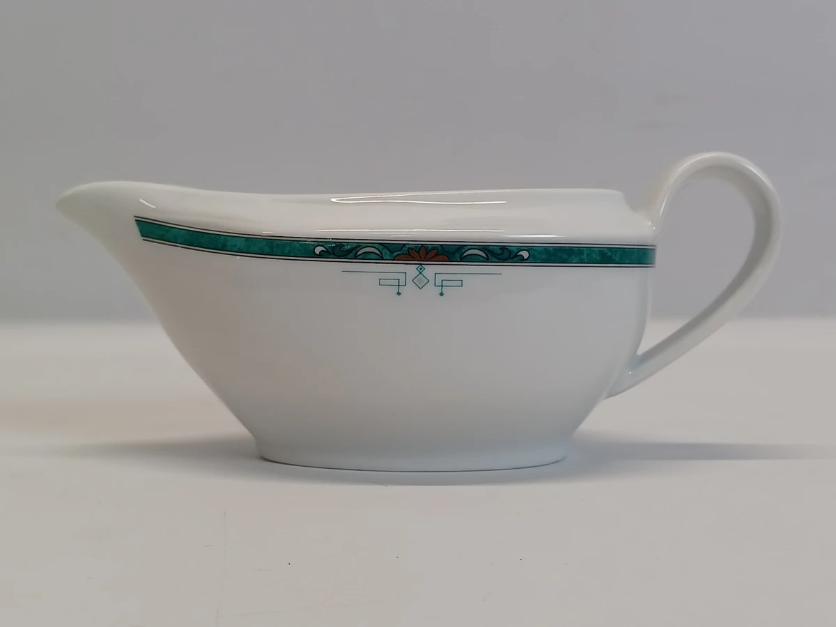 67-delig Porcelaine de Sologne servies met groene gemarmerde rand - Frankrijk - foto 30