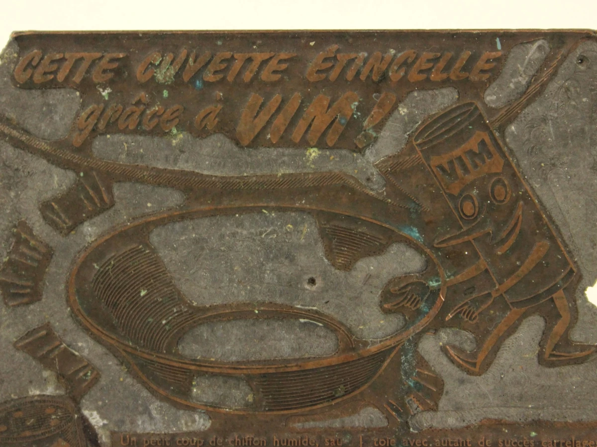 Vier vintage metalen drukplaten voor VIM poetsmiddel– Lever Brothers - foto 12