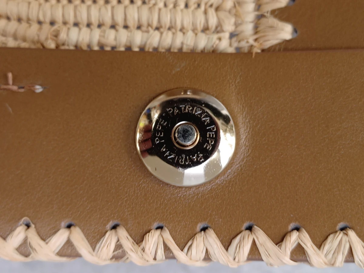 Patrizia Pepe raphia en lederen clutch - foto 5
