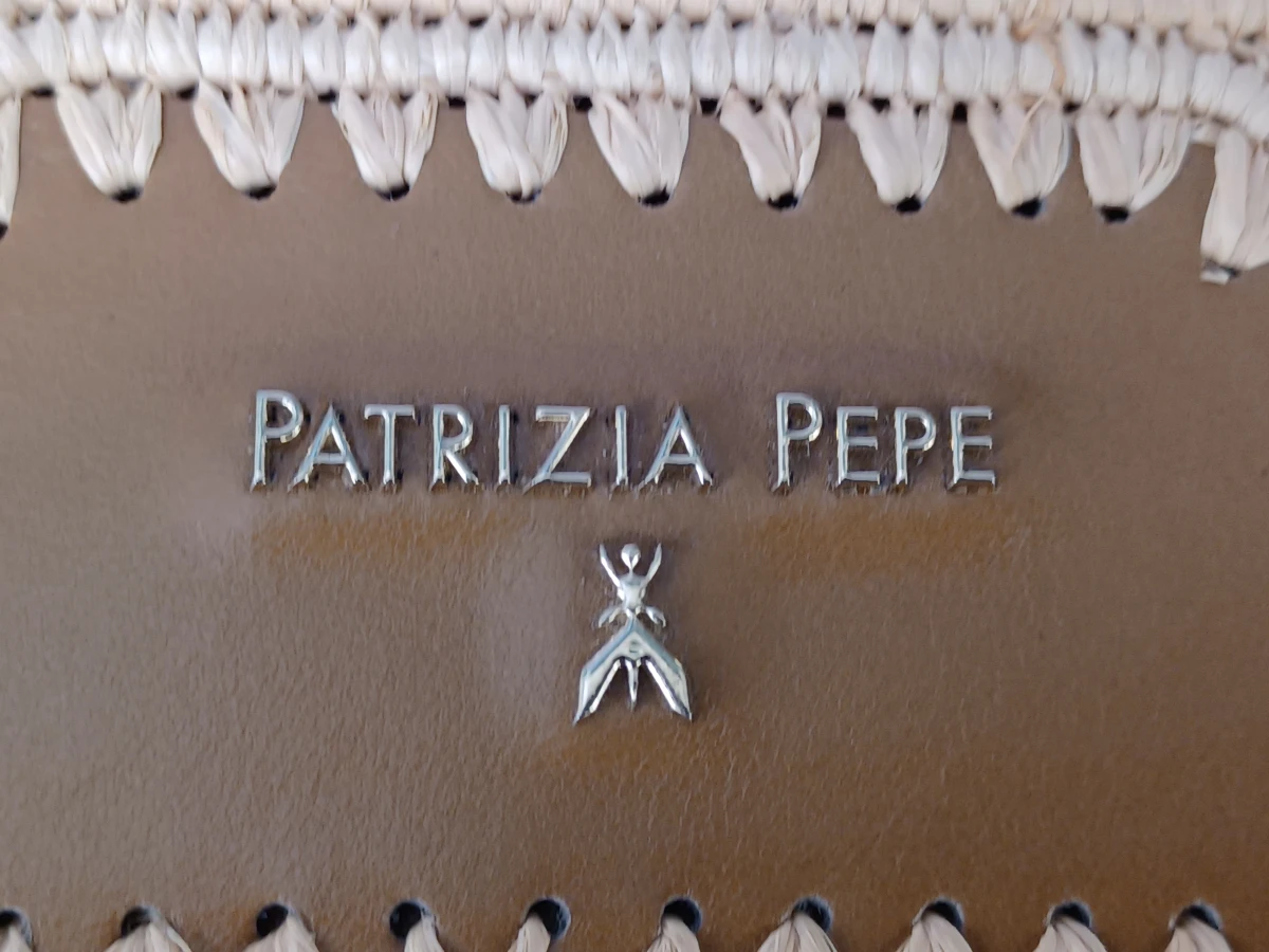 Patrizia Pepe raphia en lederen clutch - foto 4