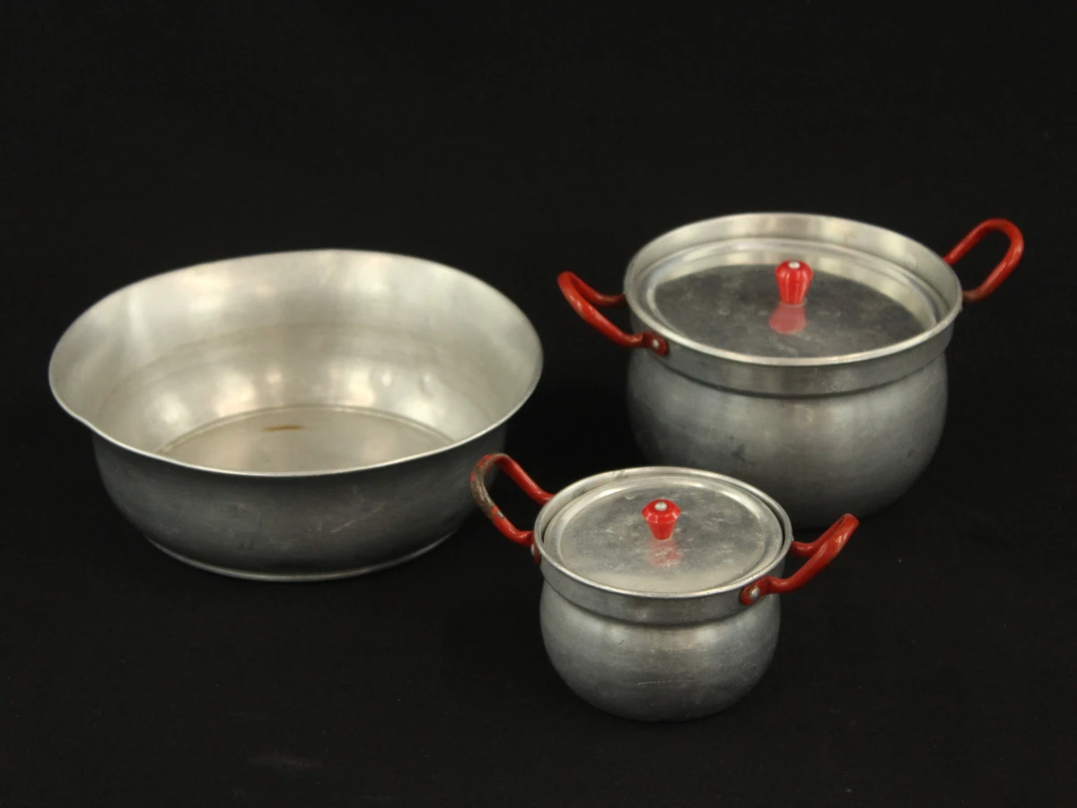 Vintage aluminium kook en thee speelservies set voor kinderen - foto 5