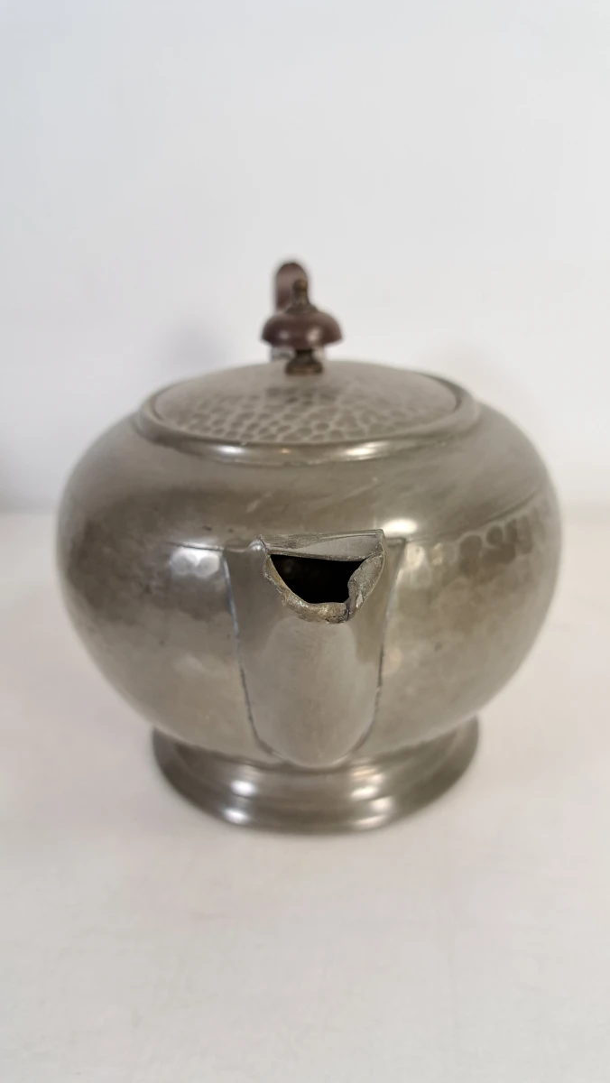 Vintage tinnen theeservies met dienblad - foto 3