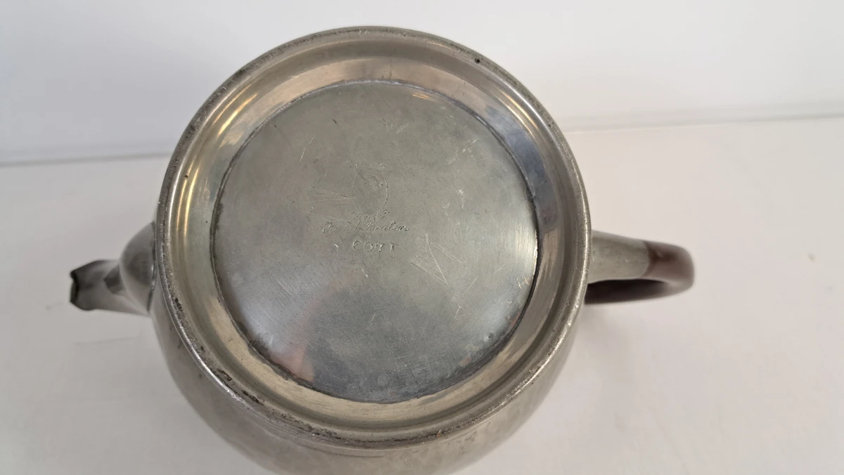 Vintage tinnen theeservies met dienblad - foto 5