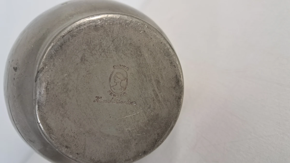 Vintage tinnen theeservies met dienblad - foto 10