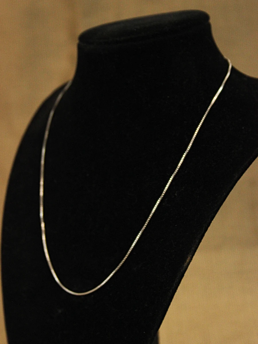 18 karaats witgouden Venetiaanse schakel ketting - foto 4