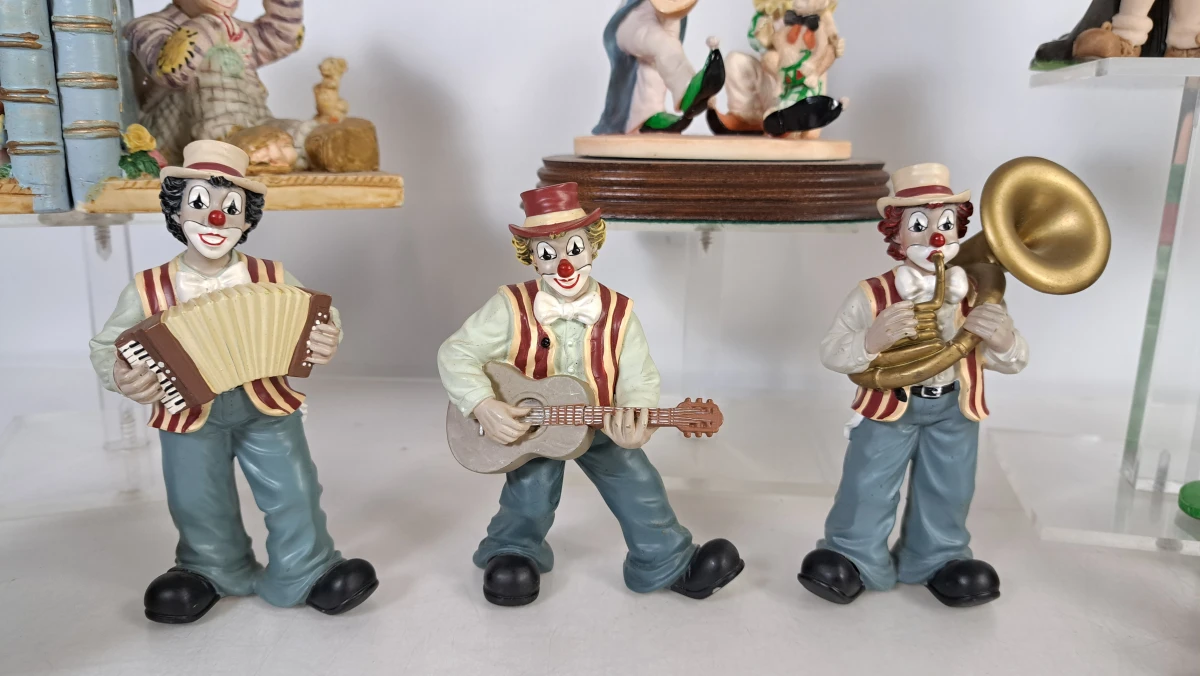 Set van 12 decoratieve clownfiguren van Cille Leonardo en Dame Hilda Von Ette - foto 2
