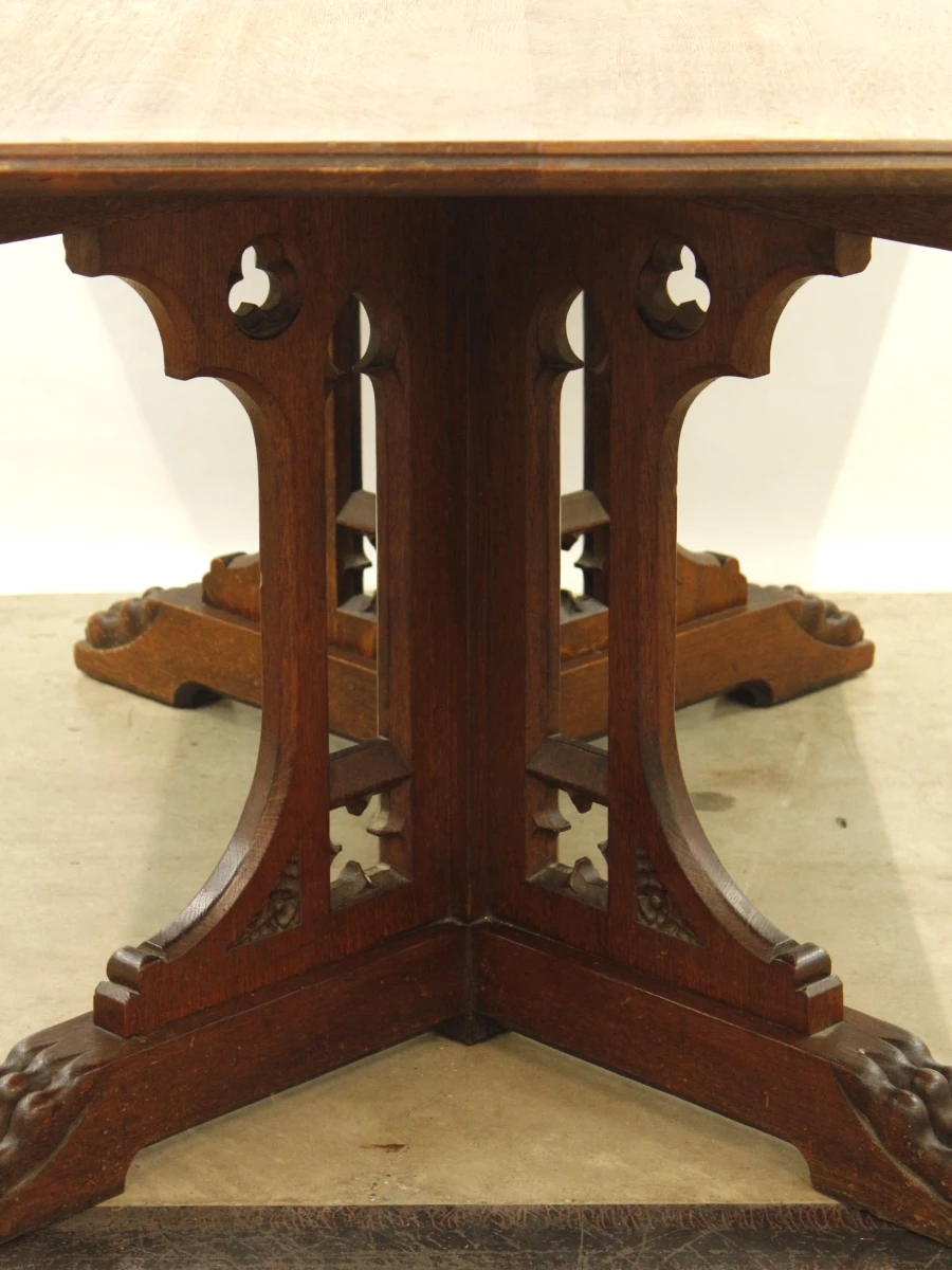 Neogotische houten eettafel - foto 5