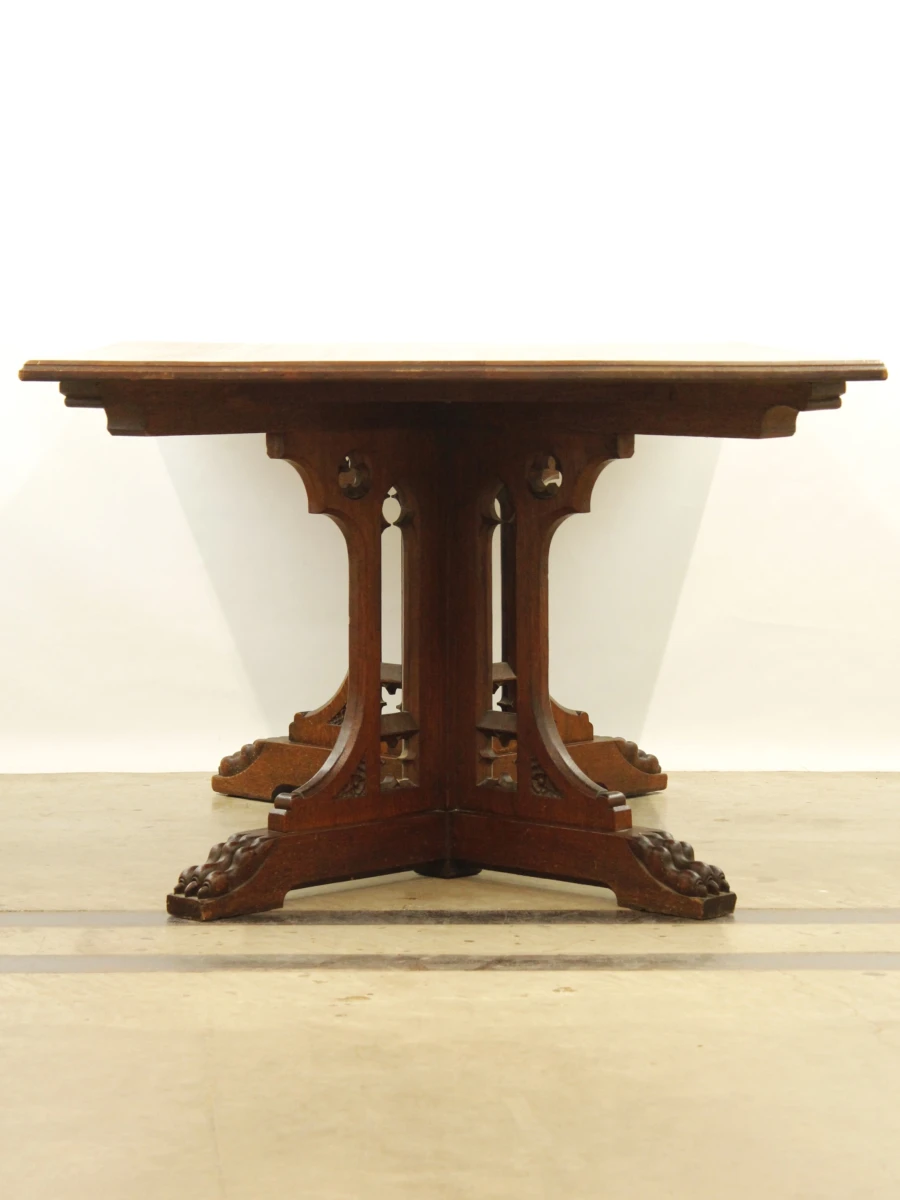 Neogotische houten eettafel - foto 4