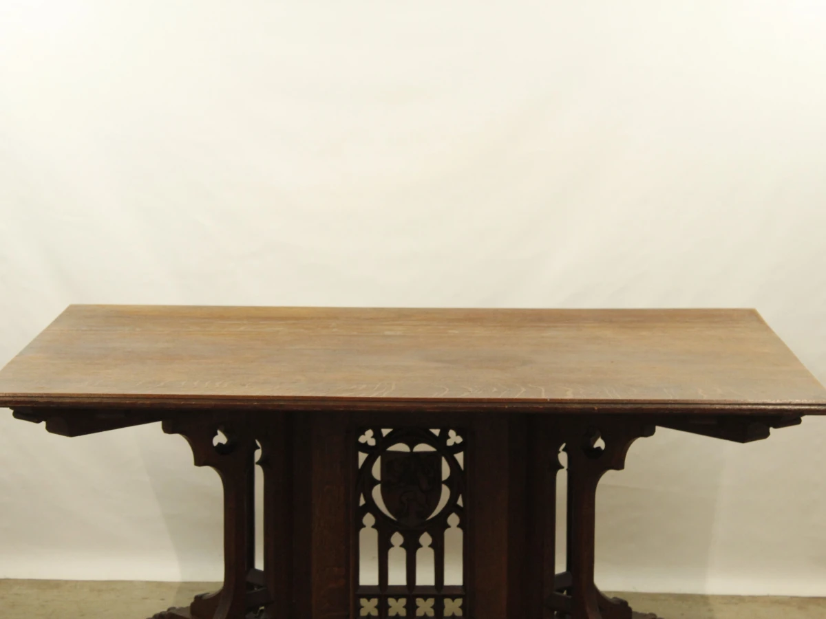 Neogotische houten eettafel - foto 9