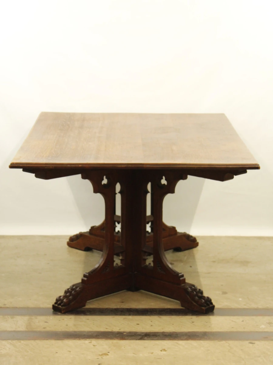 Neogotische houten eettafel - foto 3