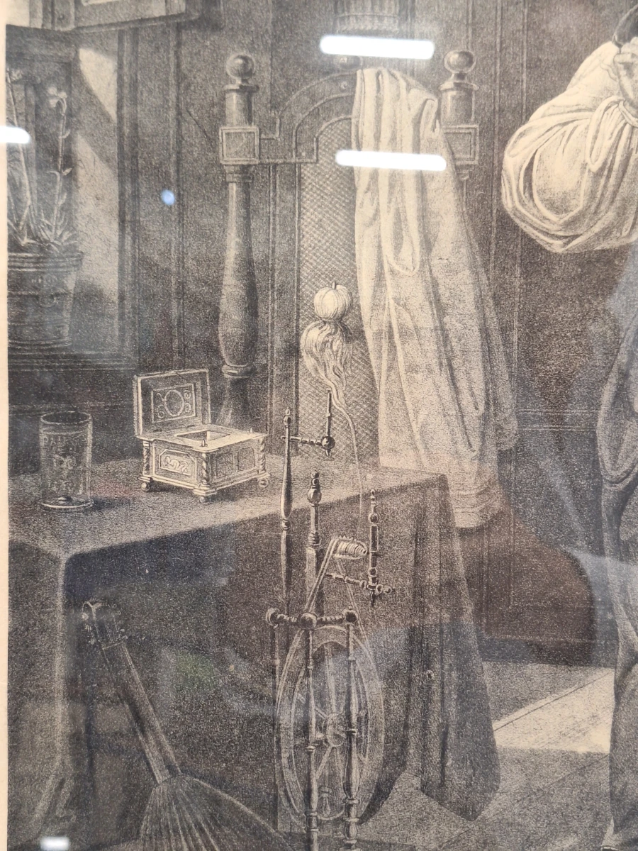 19e-eeuwse lithografie ‘Goldschmieds Töchterlein’ naar Wilhelm Nerenz - ingelijst - foto 9