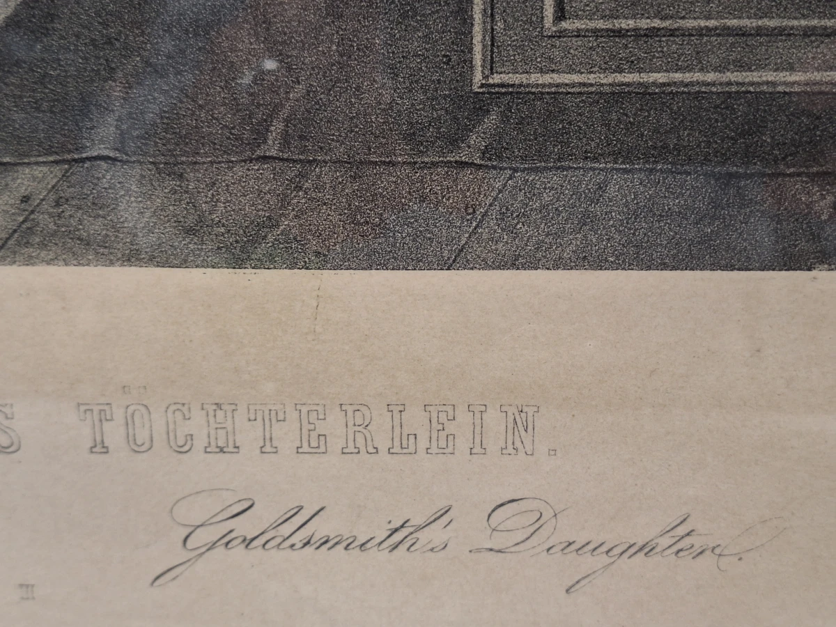19e-eeuwse lithografie ‘Goldschmieds Töchterlein’ naar Wilhelm Nerenz - ingelijst - foto 11