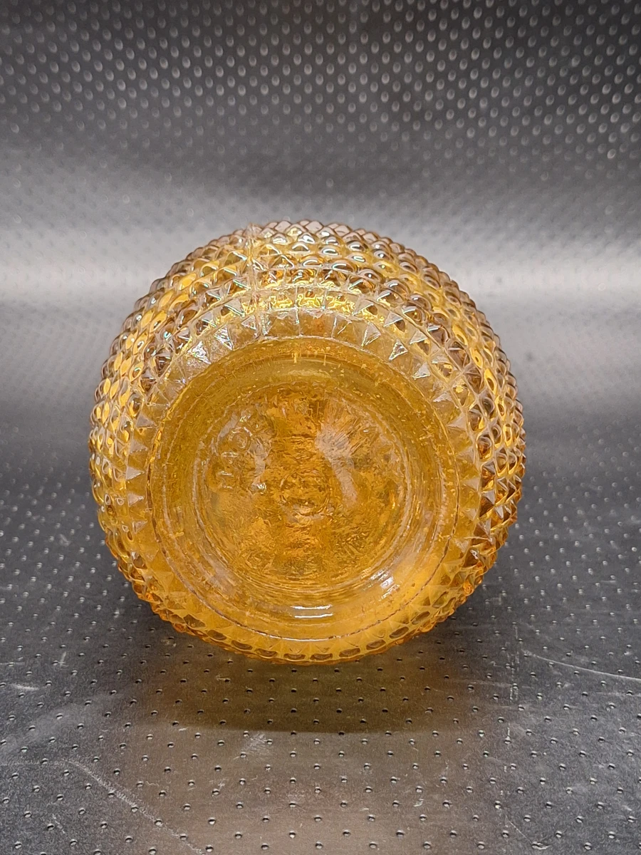 Italiaanse Empoli "Genie Bottle"-karaf in amberkleur met diamantpatroon - Mid Century Modern - foto 8