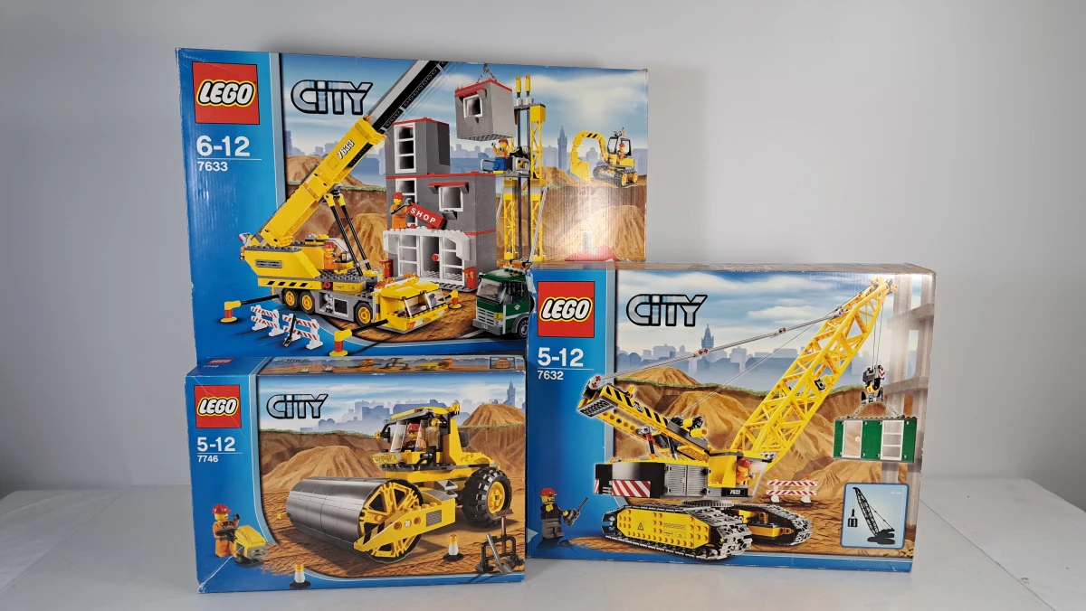 Drie Lego City bouwsets met kranen en walsen - foto 9