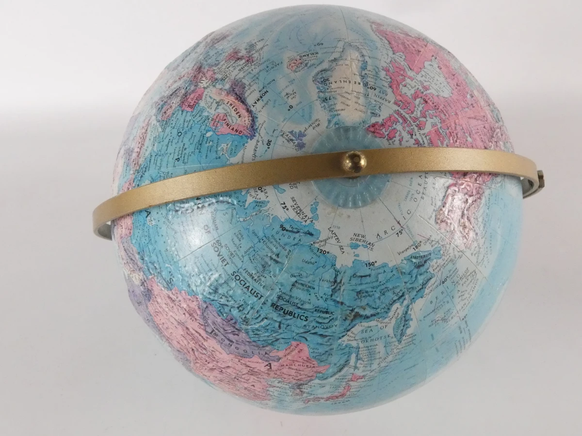 Vintage wereldbol op houten standaard - foto 5