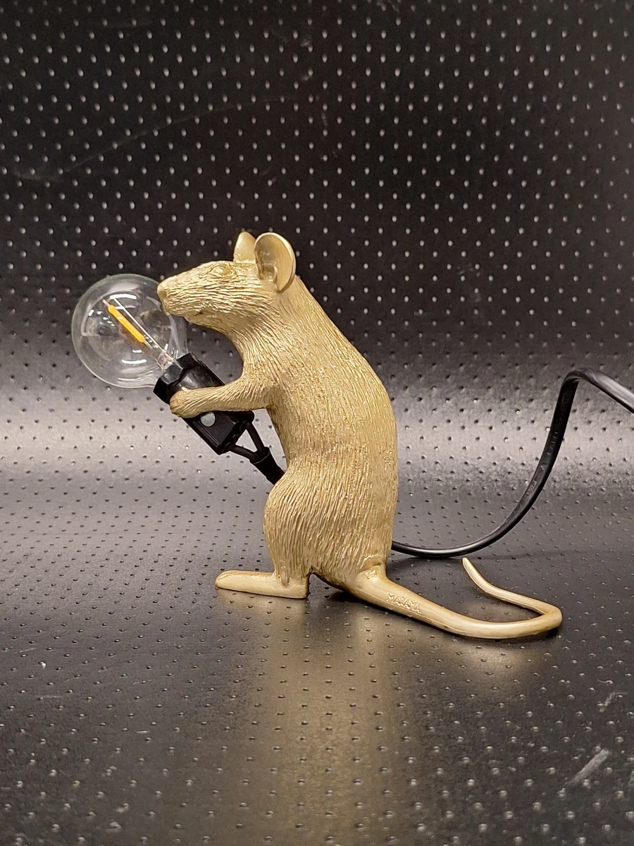 Seletti Mouse Lamp Gold “Step” - iconische designlamp van Marcantonio - foto 1