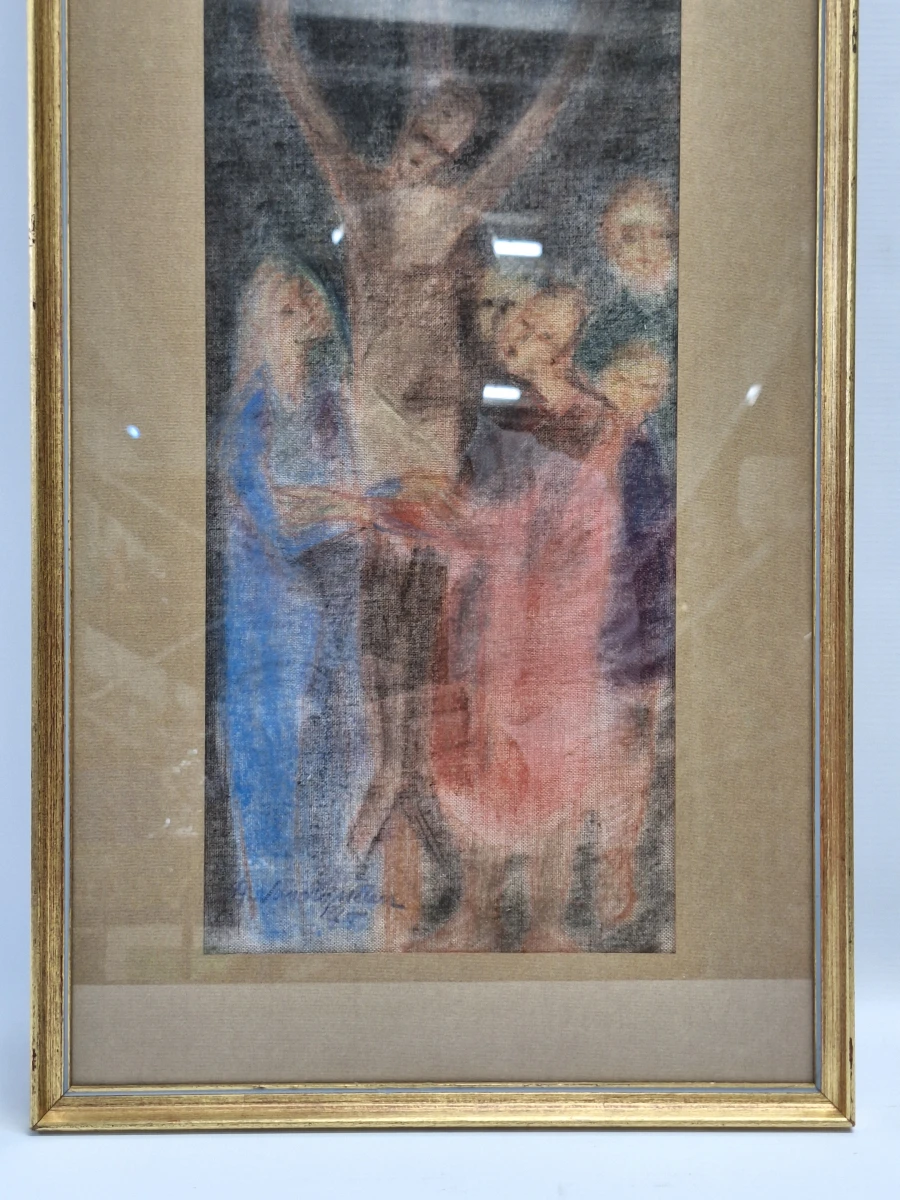 Religieus schilderij ‘Kruisiging’ uit 1957 - Andreas Vanvlasselaer - foto 4