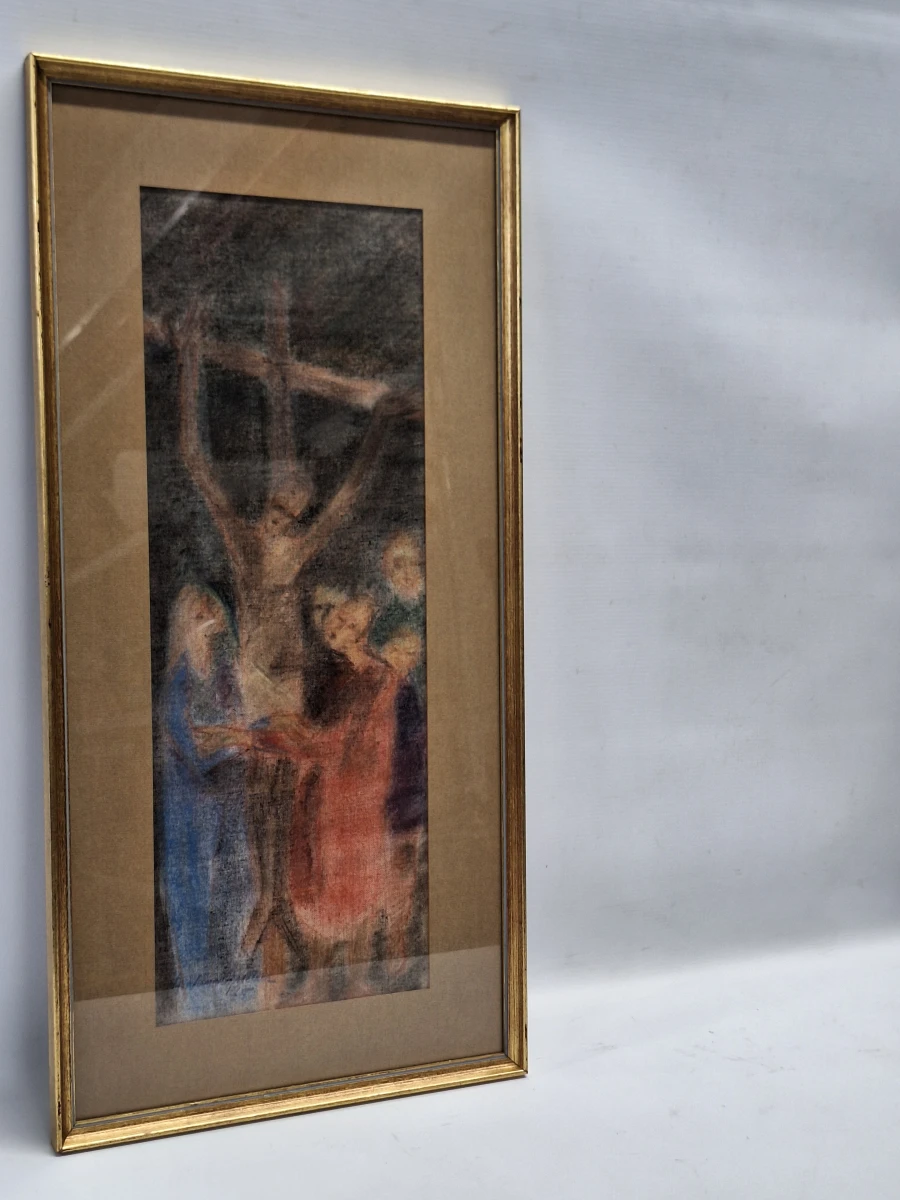 Religieus schilderij ‘Kruisiging’ uit 1957 - Andreas Vanvlasselaer - foto 3