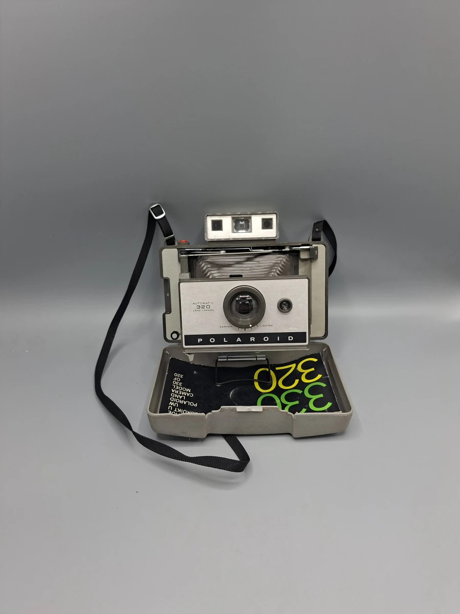Vintage Polaroid Automatic 320 Land Camera (1969-1971) + Originele Handleiding! – kavel bij De Kringwinkel, Waardamme