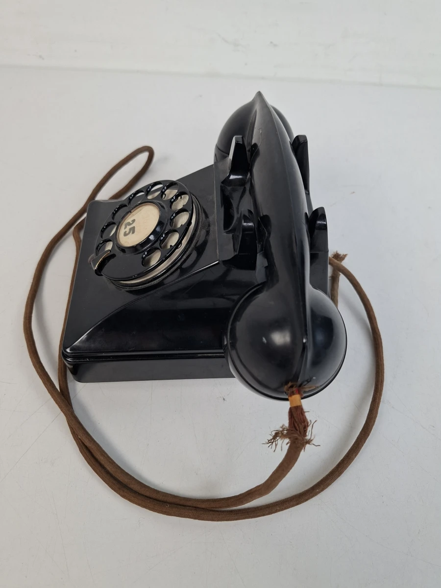 Prachtige Vintage BTMC 2749-RB Draaischijf Telefoon met Stoffen Snoer – Jaren '50 Klassieker! - foto 2