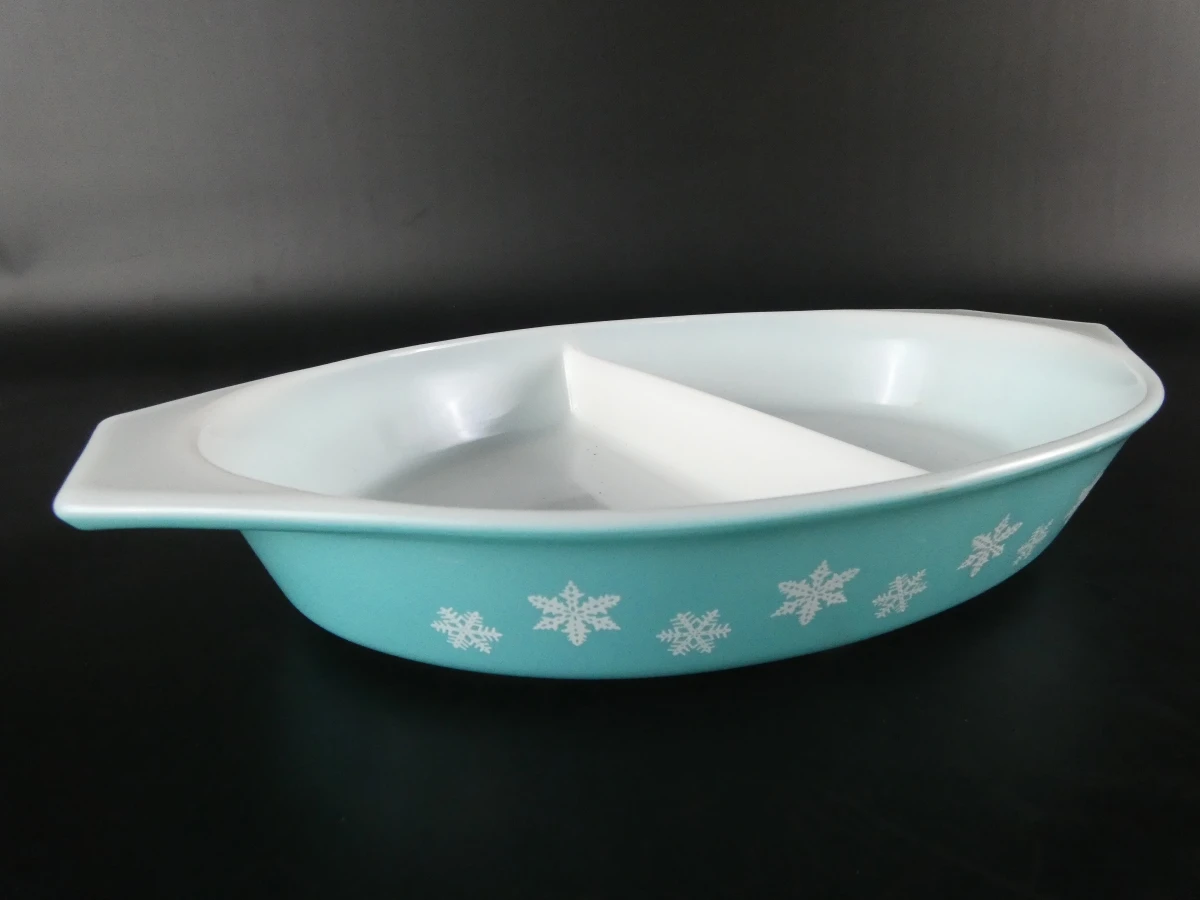 Set vintage Pyrex mengkommen en ovenschaal in turquoise - foto 6