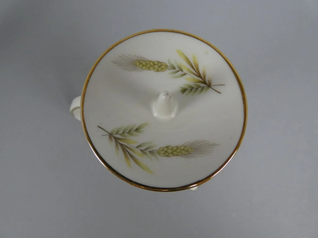 Vintage porseleinen kandelaar met gouden rand en decoratie - foto 2