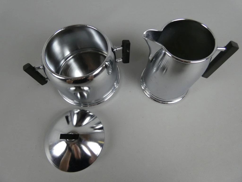 Set suikerpot en melkkan inox met zwarte handvatten van Demeyere - foto 2