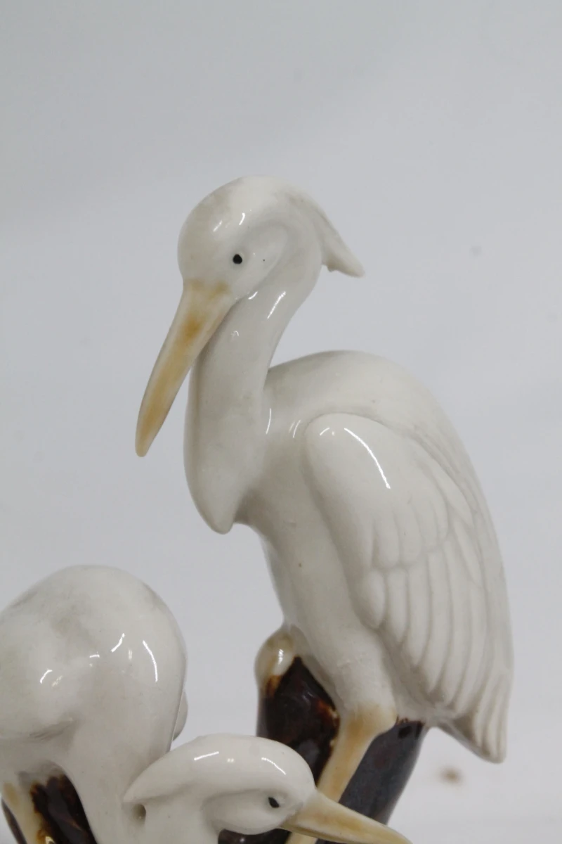 Vintage porseleinen beeldje van twee reigers - foto 5