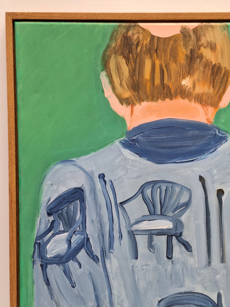 ‘Man met stoelenjas’ - eigentijds figuratief schilderij, Gent 2016 - R. Zijlstra - foto 4
