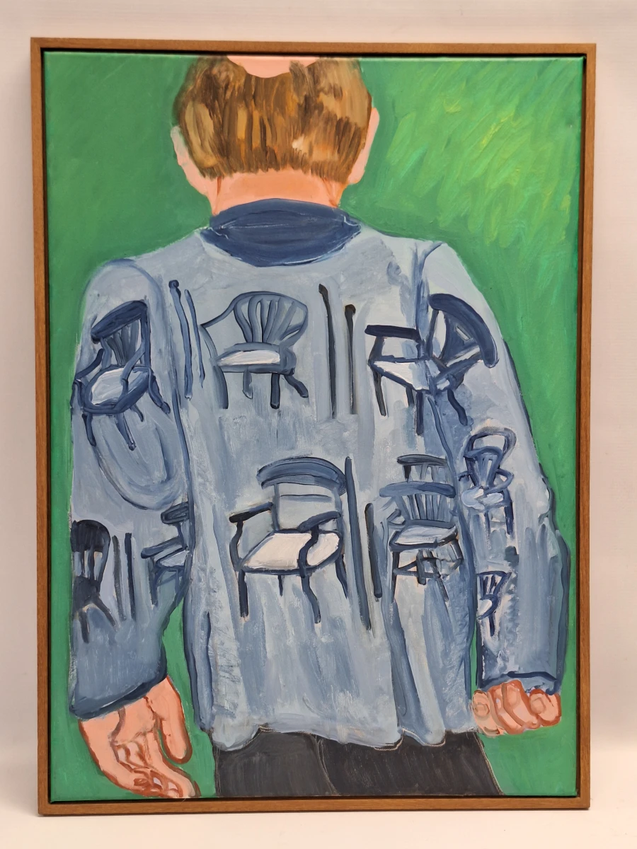‘Man met stoelenjas’ - eigentijds figuratief schilderij, Gent 2016 - R. Zijlstra - foto 10