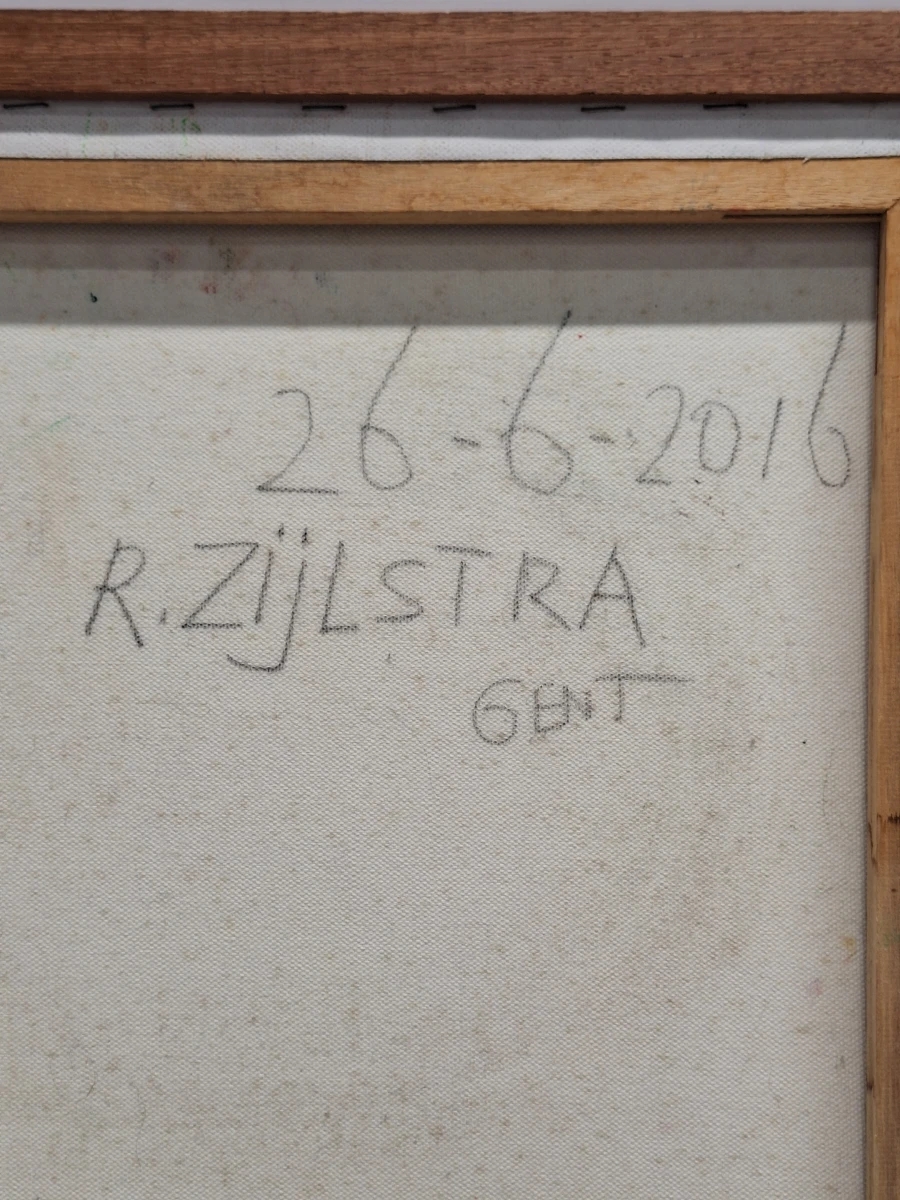 ‘Man met stoelenjas’ - eigentijds figuratief schilderij, Gent 2016 - R. Zijlstra - foto 2