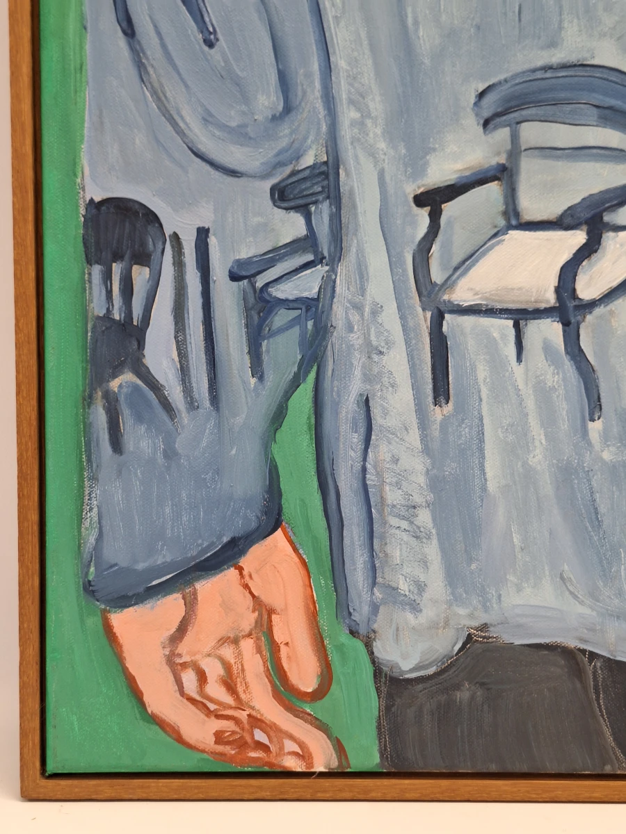 ‘Man met stoelenjas’ - eigentijds figuratief schilderij, Gent 2016 - R. Zijlstra - foto 5
