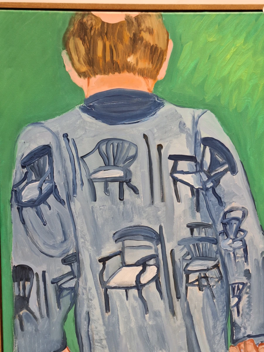 ‘Man met stoelenjas’ - eigentijds figuratief schilderij, Gent 2016 - R. Zijlstra - foto 3