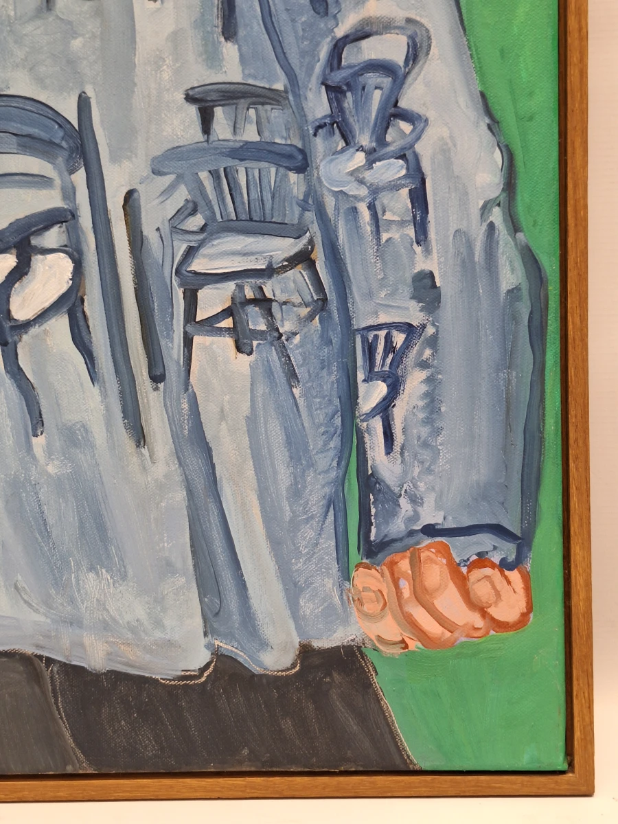 ‘Man met stoelenjas’ - eigentijds figuratief schilderij, Gent 2016 - R. Zijlstra - foto 6