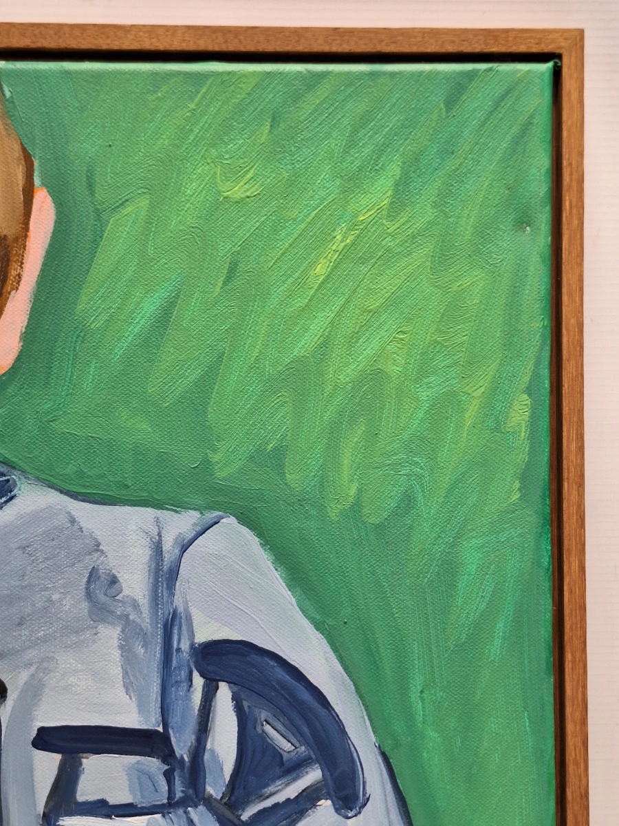 ‘Man met stoelenjas’ - eigentijds figuratief schilderij, Gent 2016 - R. Zijlstra - foto 14