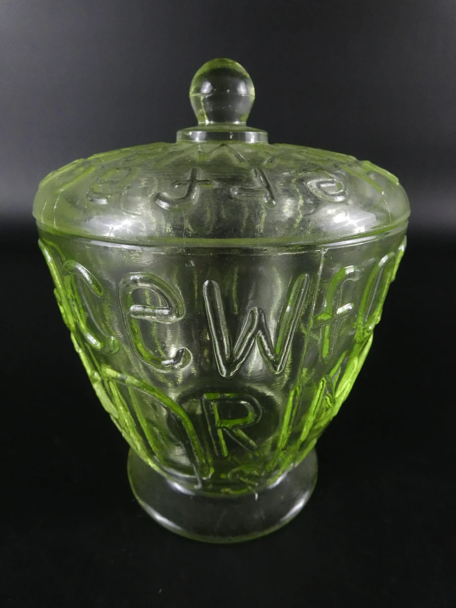 Vintage persglas poederpotje en cerium vaasje - foto 2